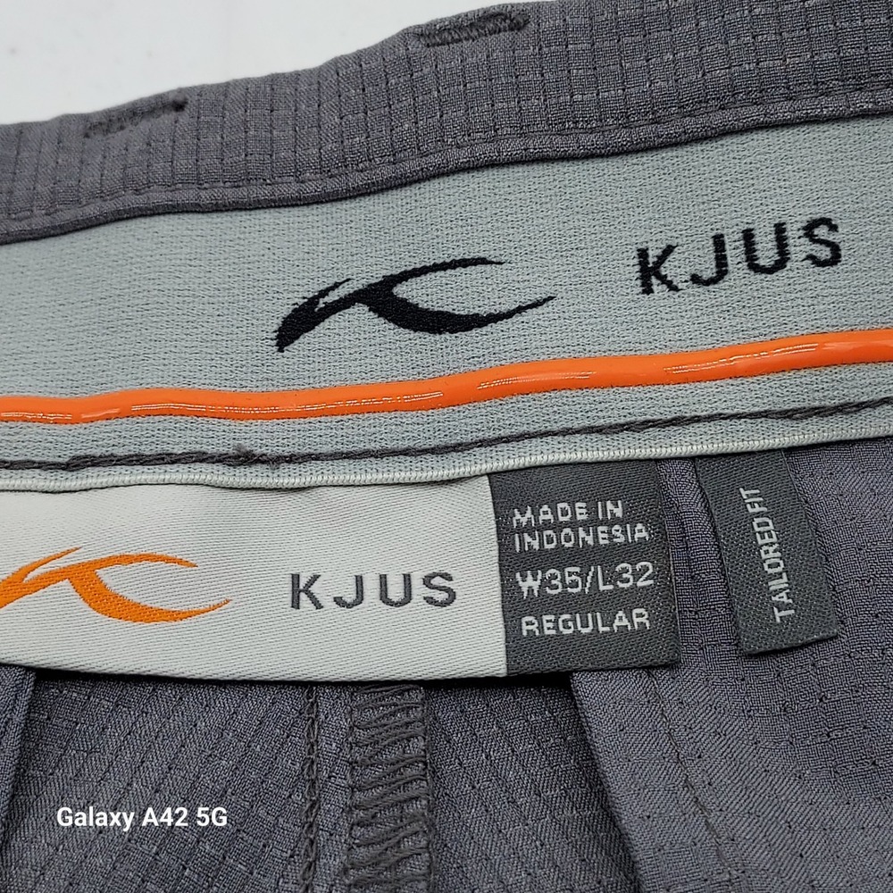 KJUS Men Trade Wind Pants Grey Tailored Fit Stretch Golf Trousers W35 L32 MG20 - Picture 2 of 7